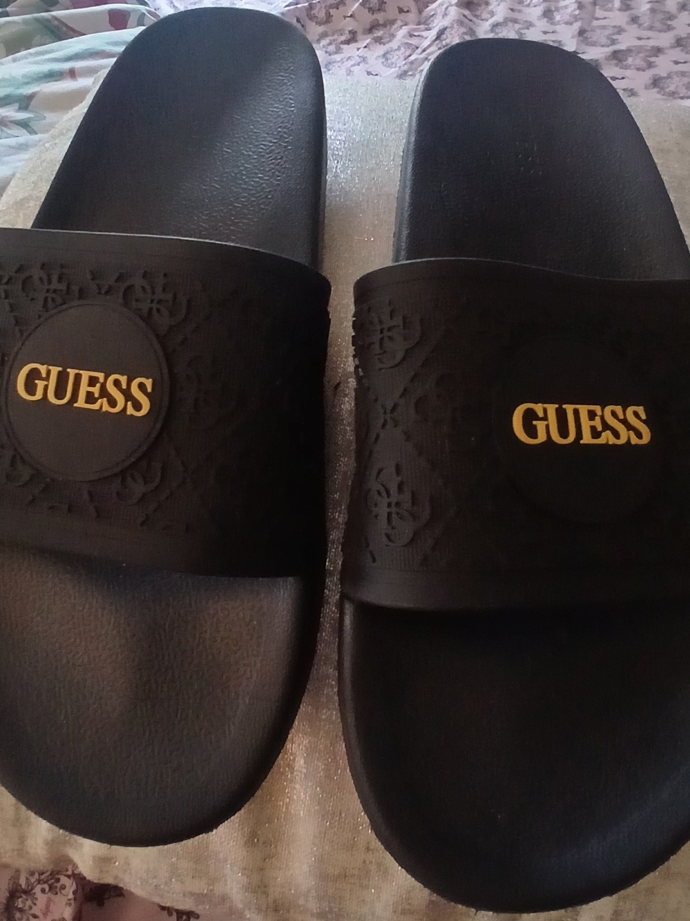 GUESS Black Mens Slides/Sandals